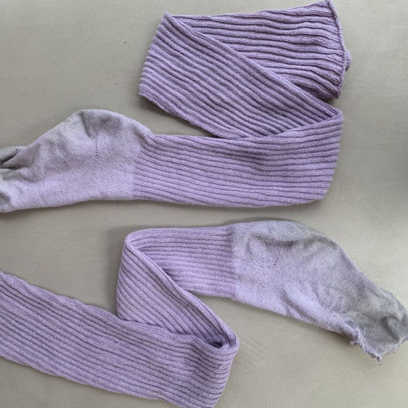 Lilac Cotton Thigh High Socks