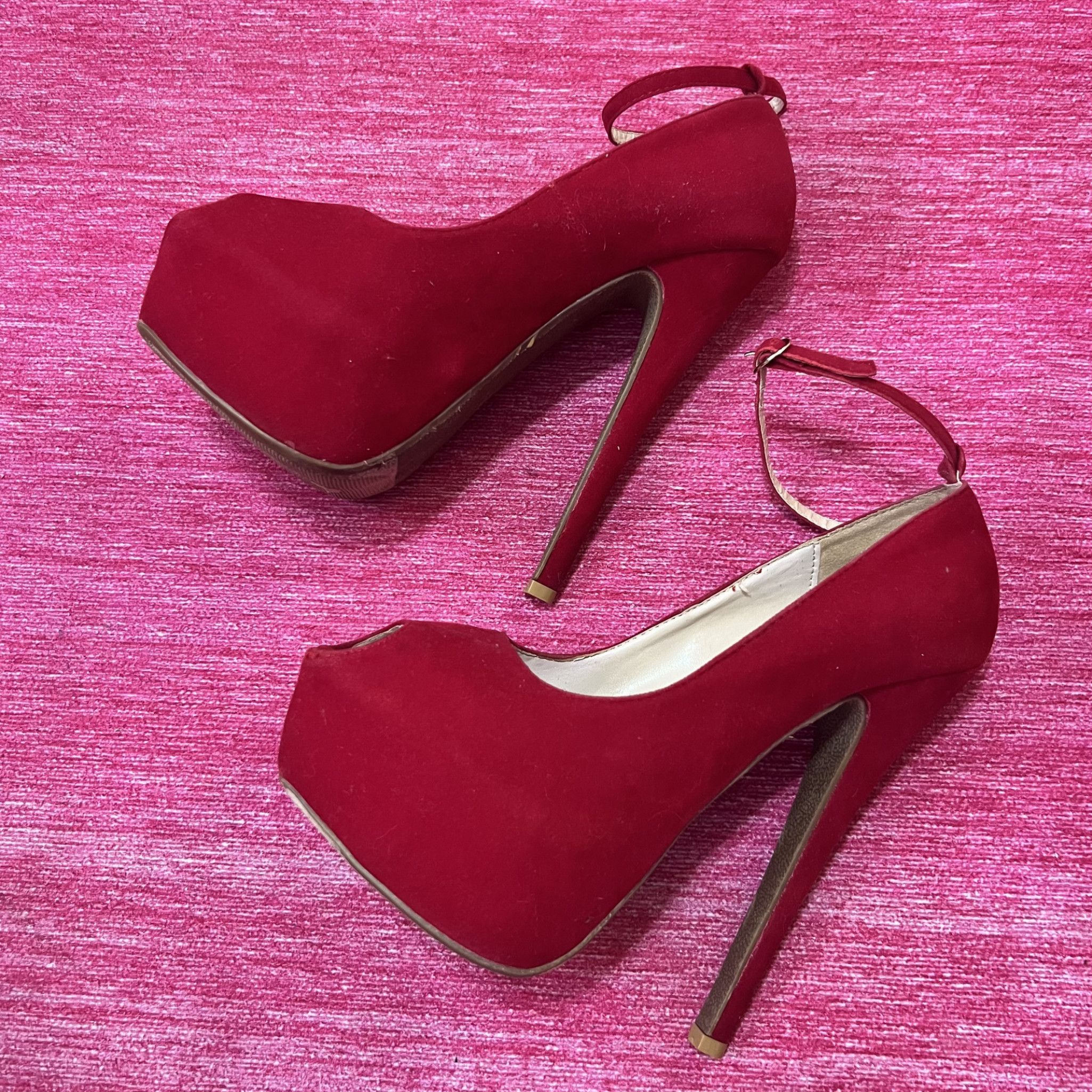 Red PeepToe Stilettos