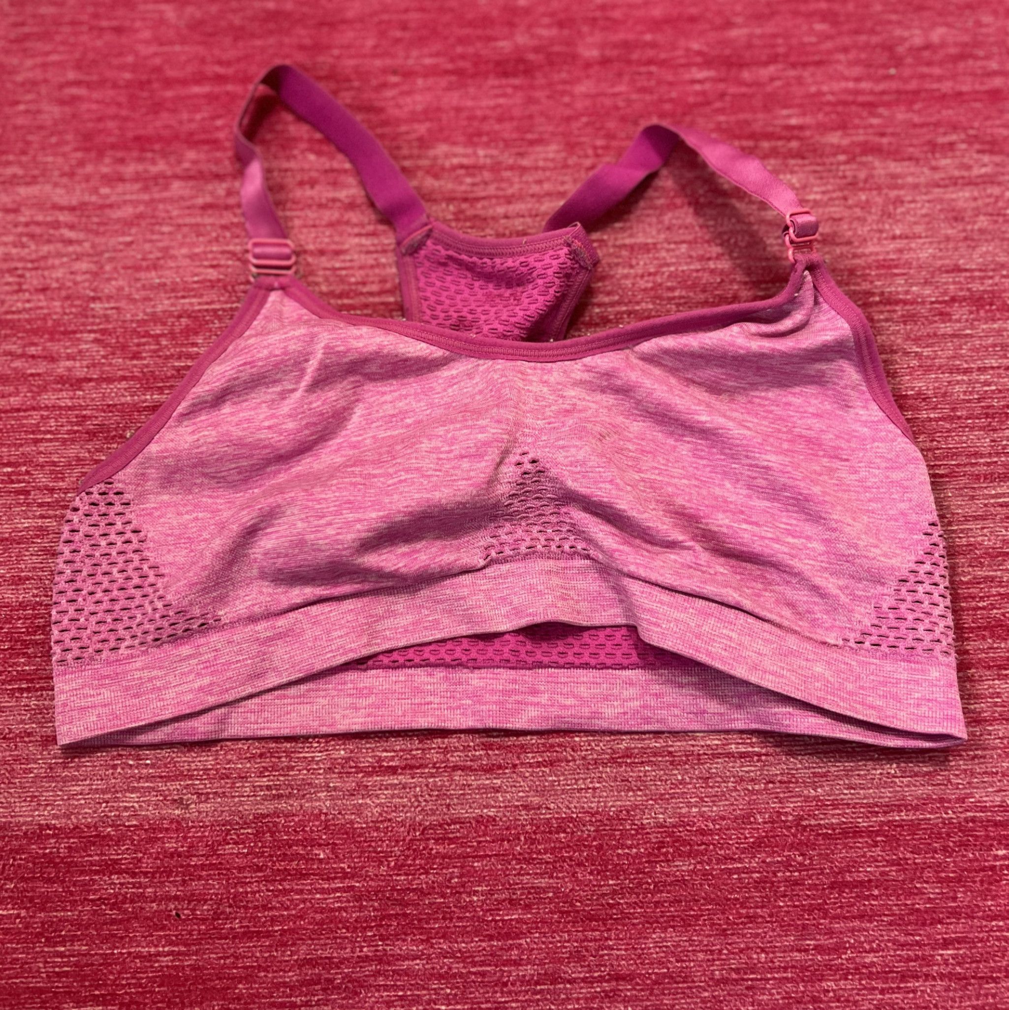 Pink Sports Bra with Adjustable Straps