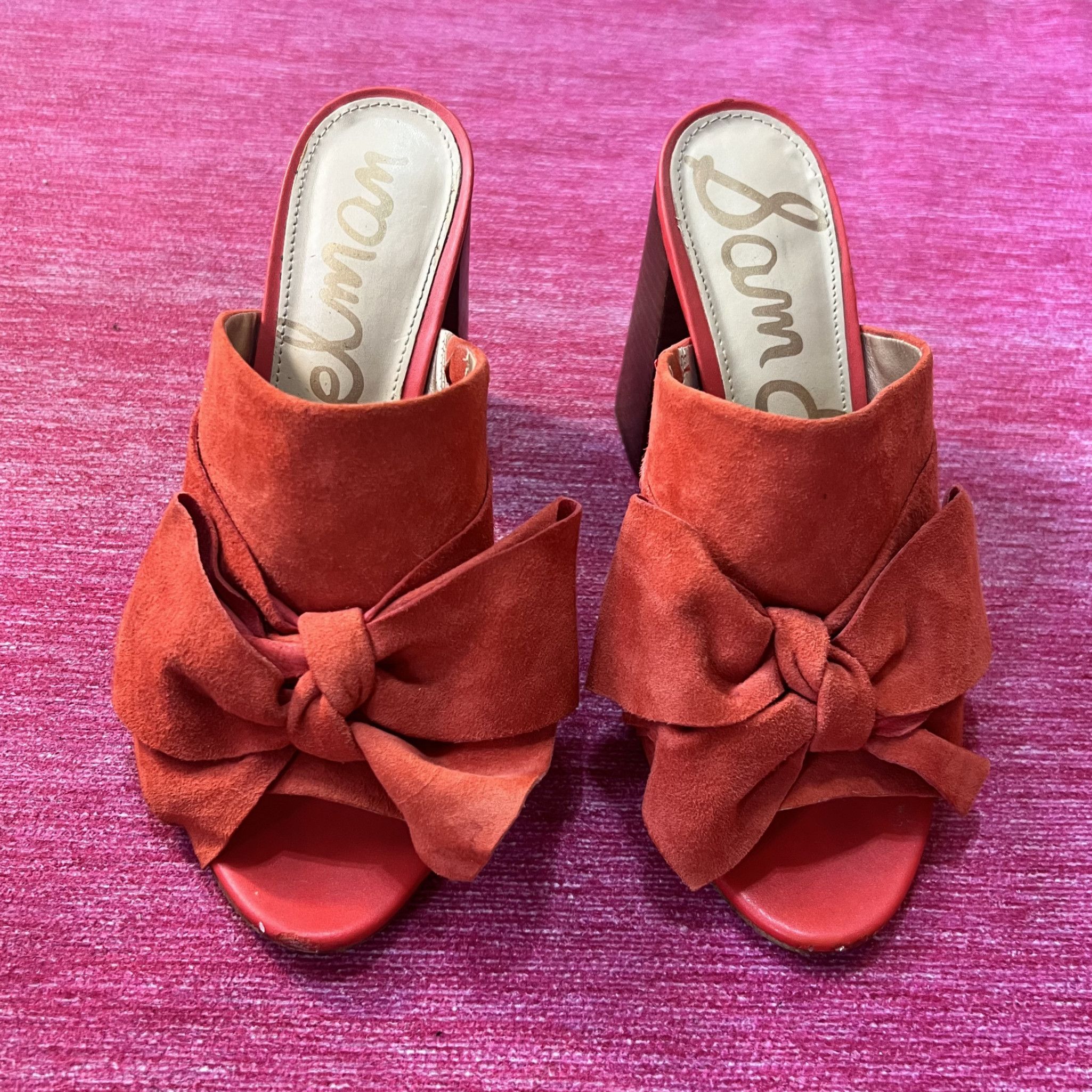 Rust Orange Sam Edelman Block Heels SIZE 8