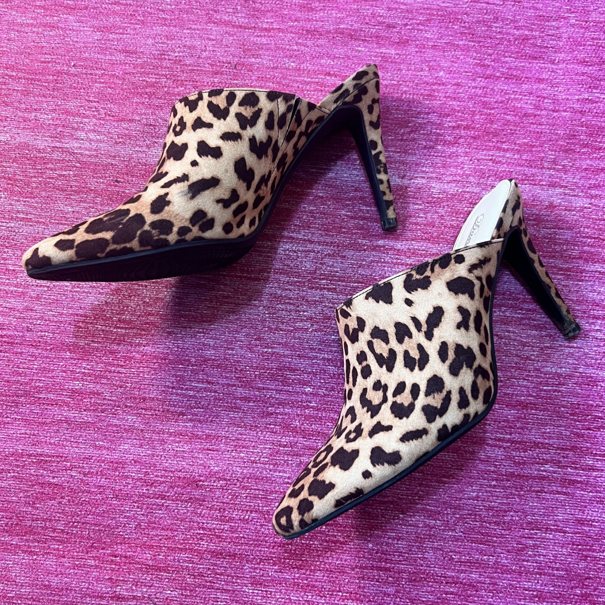 Leopard Print Stiletto Mules SIZE 8