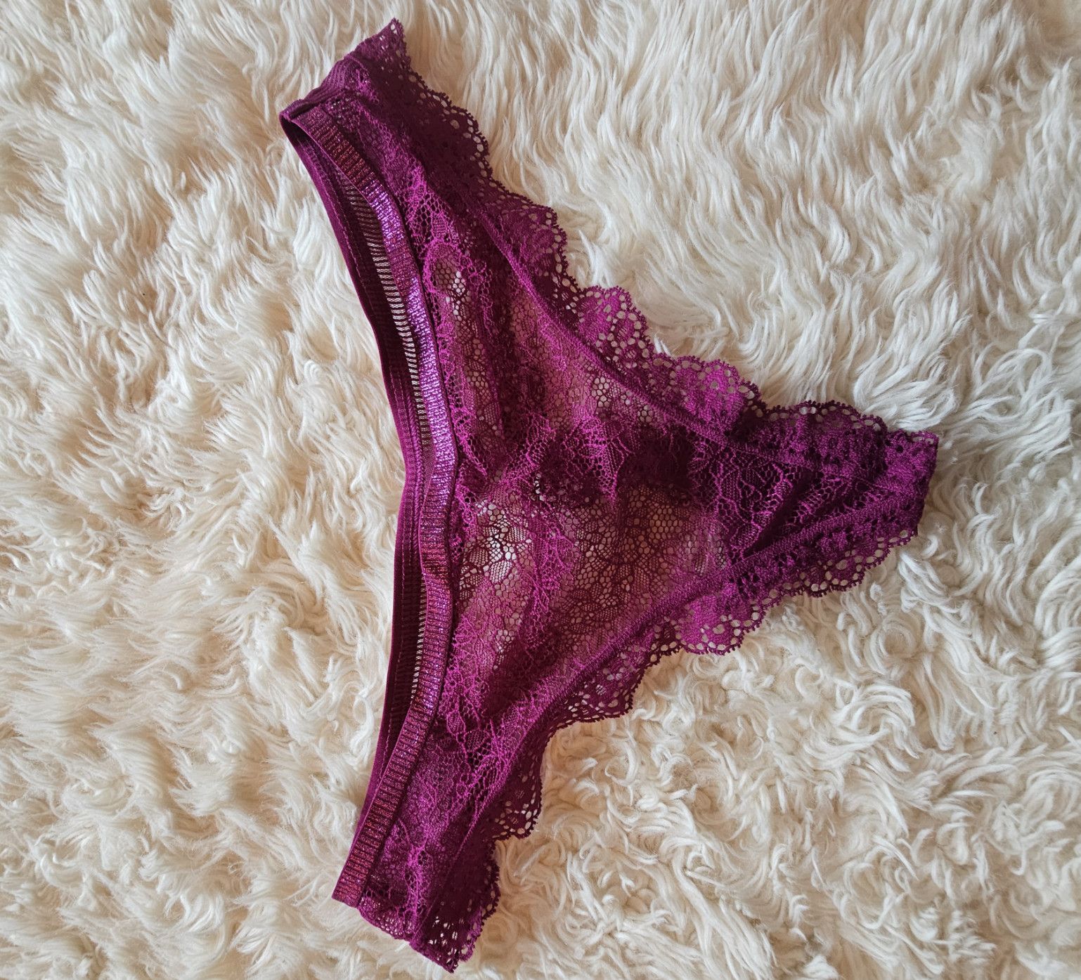 Magenta lace panties