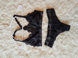 Black Lace Halter top with Bottoms