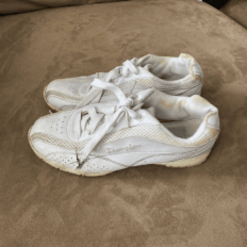 Worn Dirty White Champion Tennis Shoes