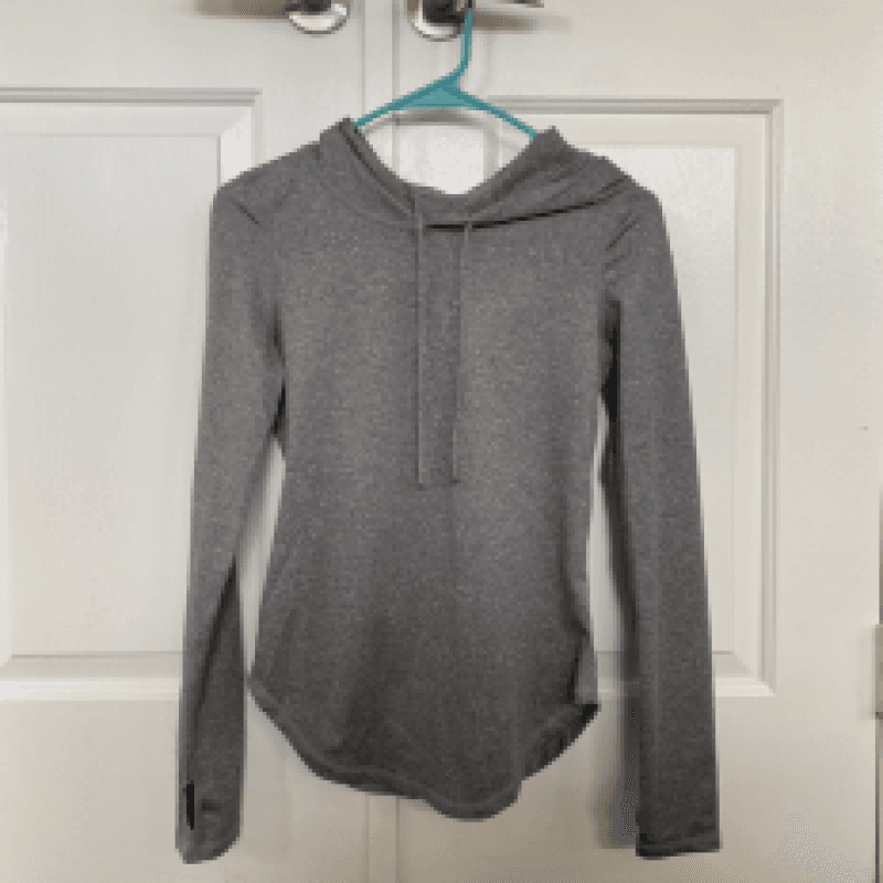 Grey Athletic Long Sleeve with Hood