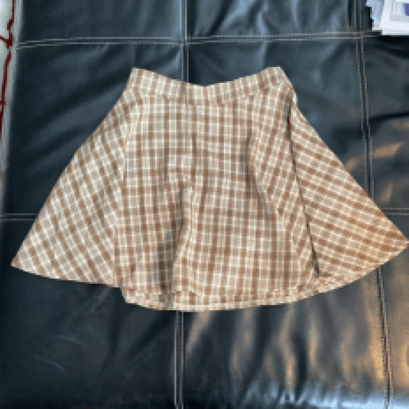 Brown Plaid Skirt