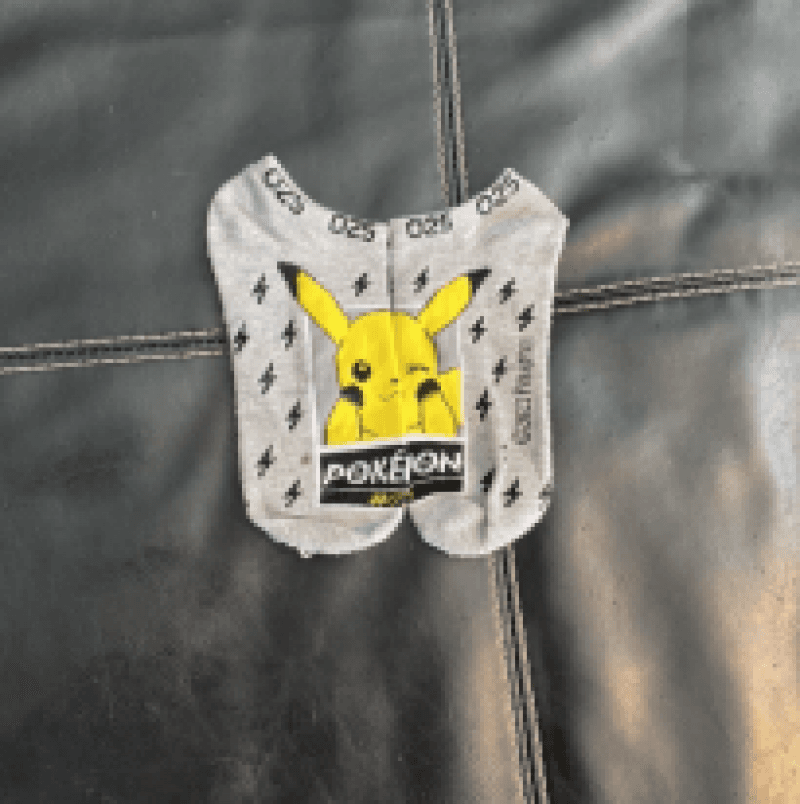 Grey Pikachu Ankle Socks