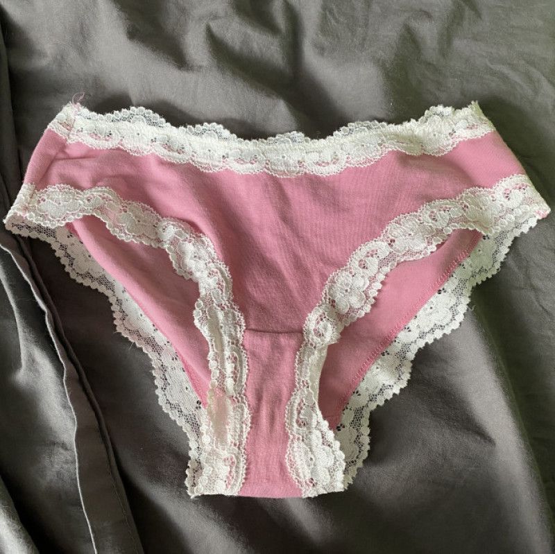 Cherry Pink Lace Cotton Panties