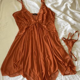 Orange Mesh Teddy Lingerie