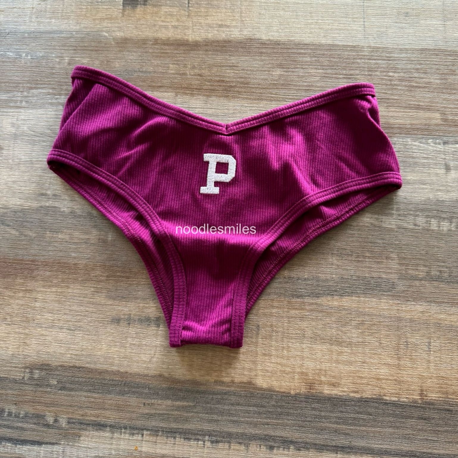 Magenta Pink with Embroidery Logo VS Cotton Cheekster Panty