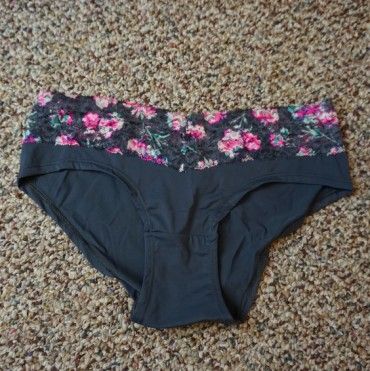 grey and floral panties