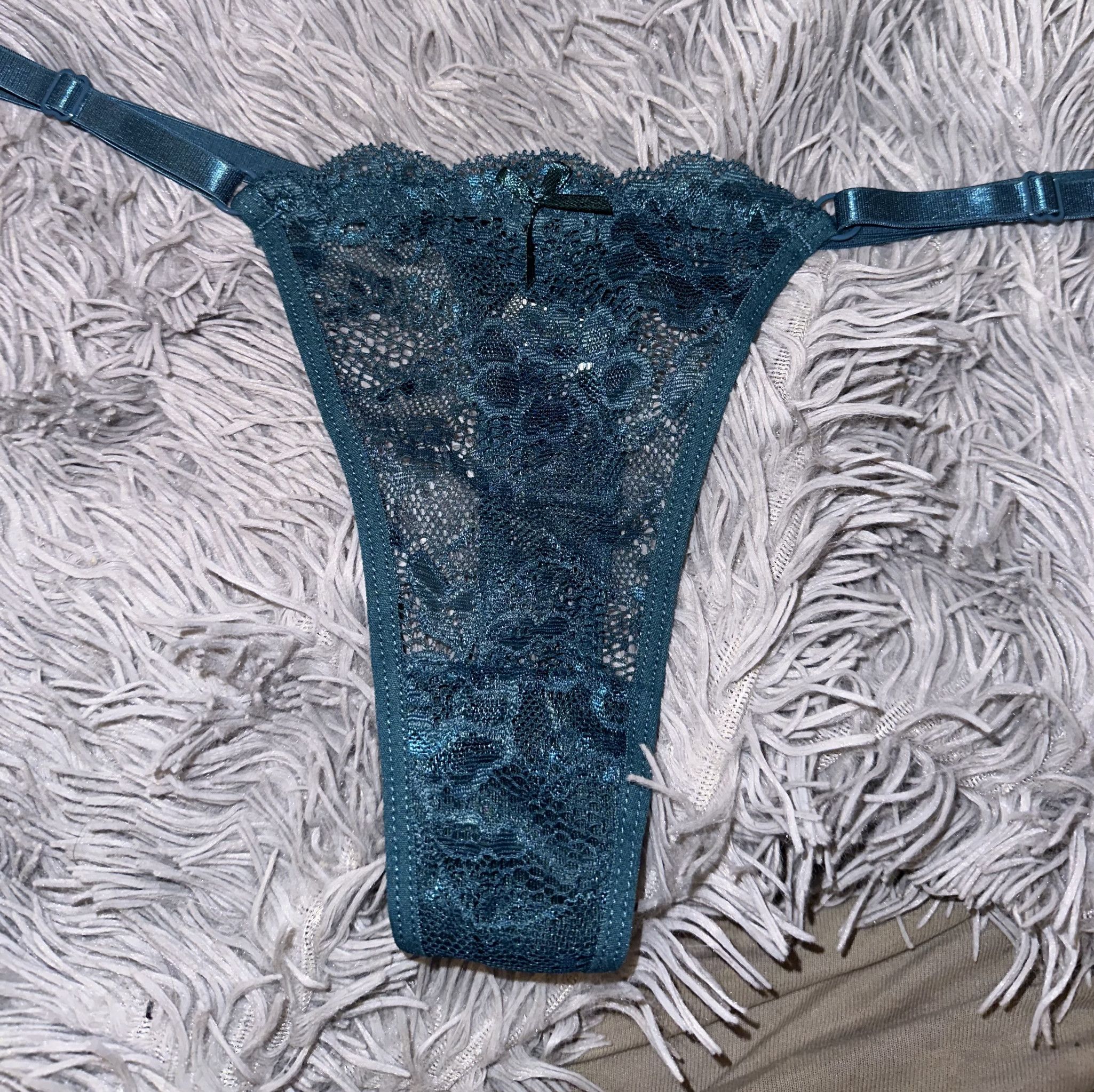 Blue Teal lace thong