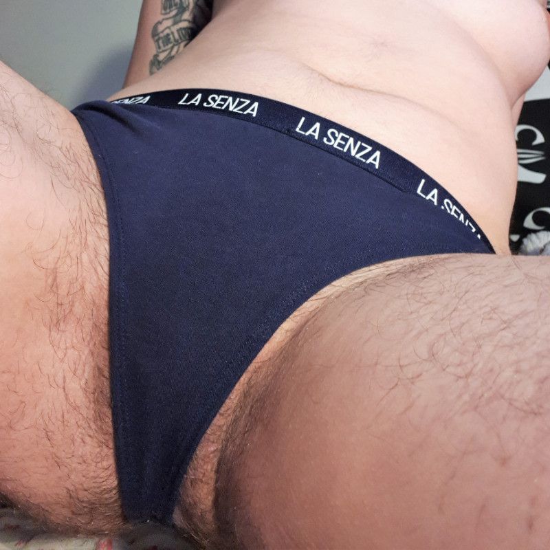 Worn Navy Thong