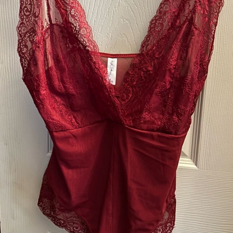 Burgundy bodysuit lingerie