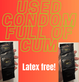 Latex Free used condom with cum