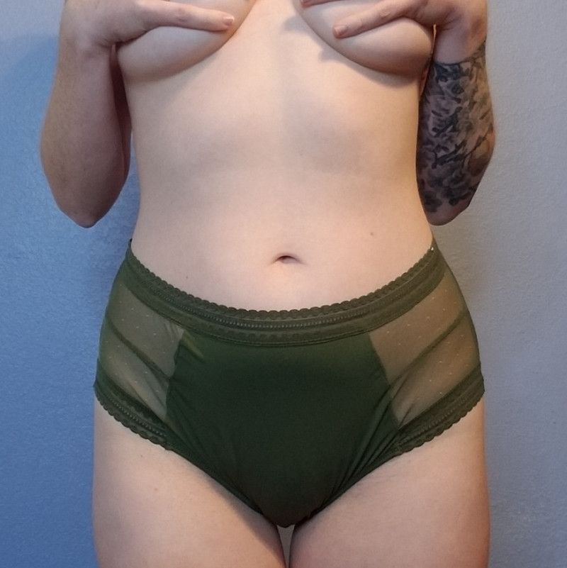 High Waisted Green Briefs