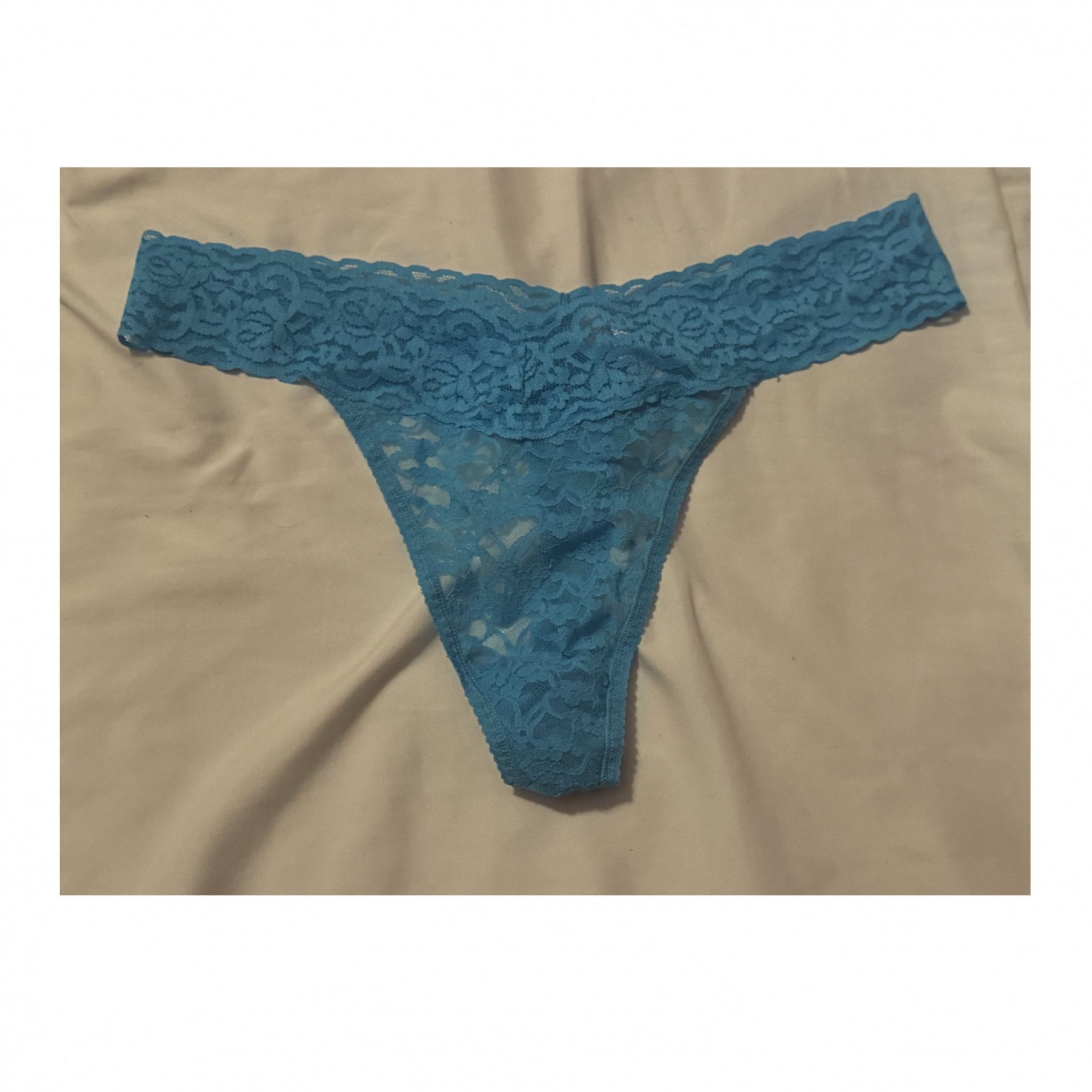 Blue Lace Thong