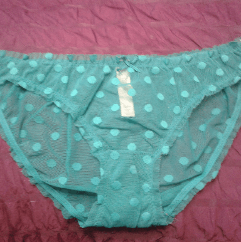 Green Mesh Polka Dot Panties