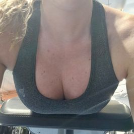 Worn grey gym bra