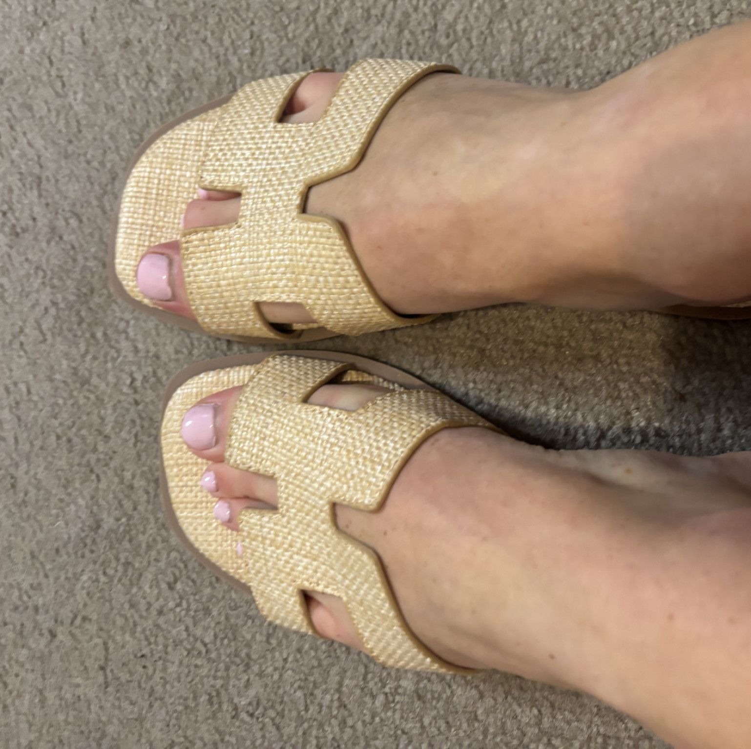 Worn nude sandals size 37