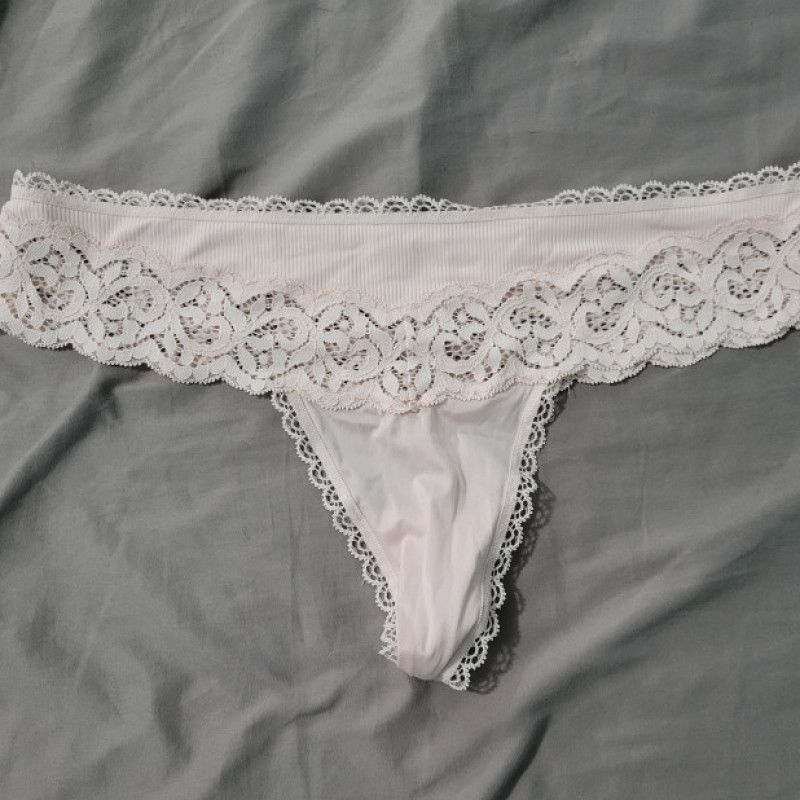 White silk thong panties VS