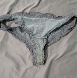 Stained Grey Cheeky Cotton Panties VS