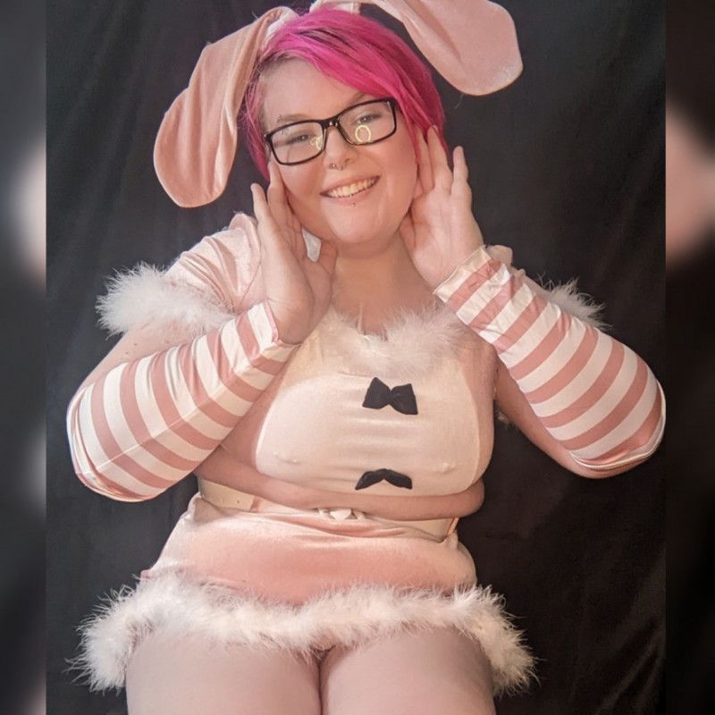 Pink Striped Bunny Costume