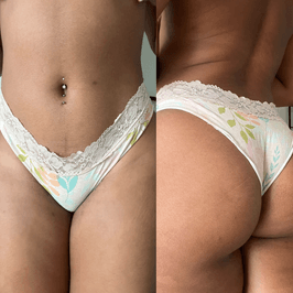 Worn Lace Floral Panties