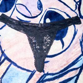 Black lace thong 2 days of wear