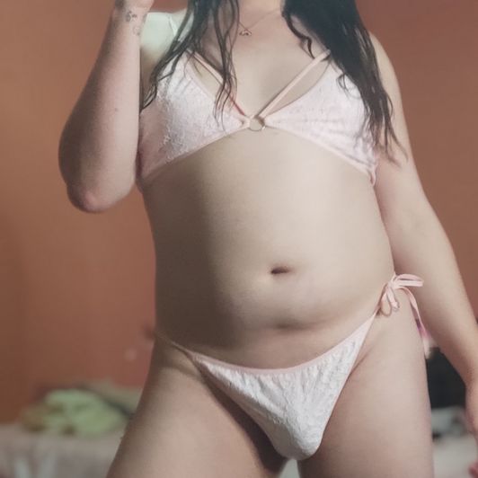Soft pink Bikini top lingerie photos