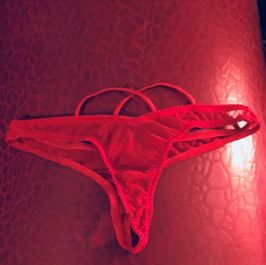 Red lace thong