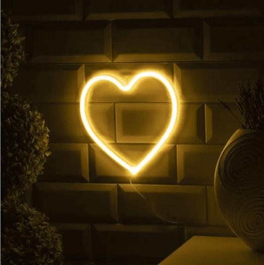 Cute heart neon sign