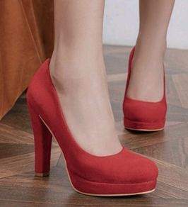 Red vetvet heels