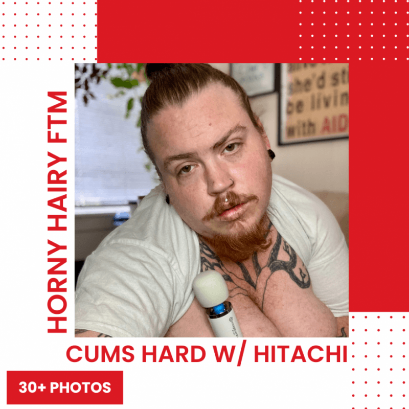 FTM CUMS HARD WITH HITACHI PHOTO SET