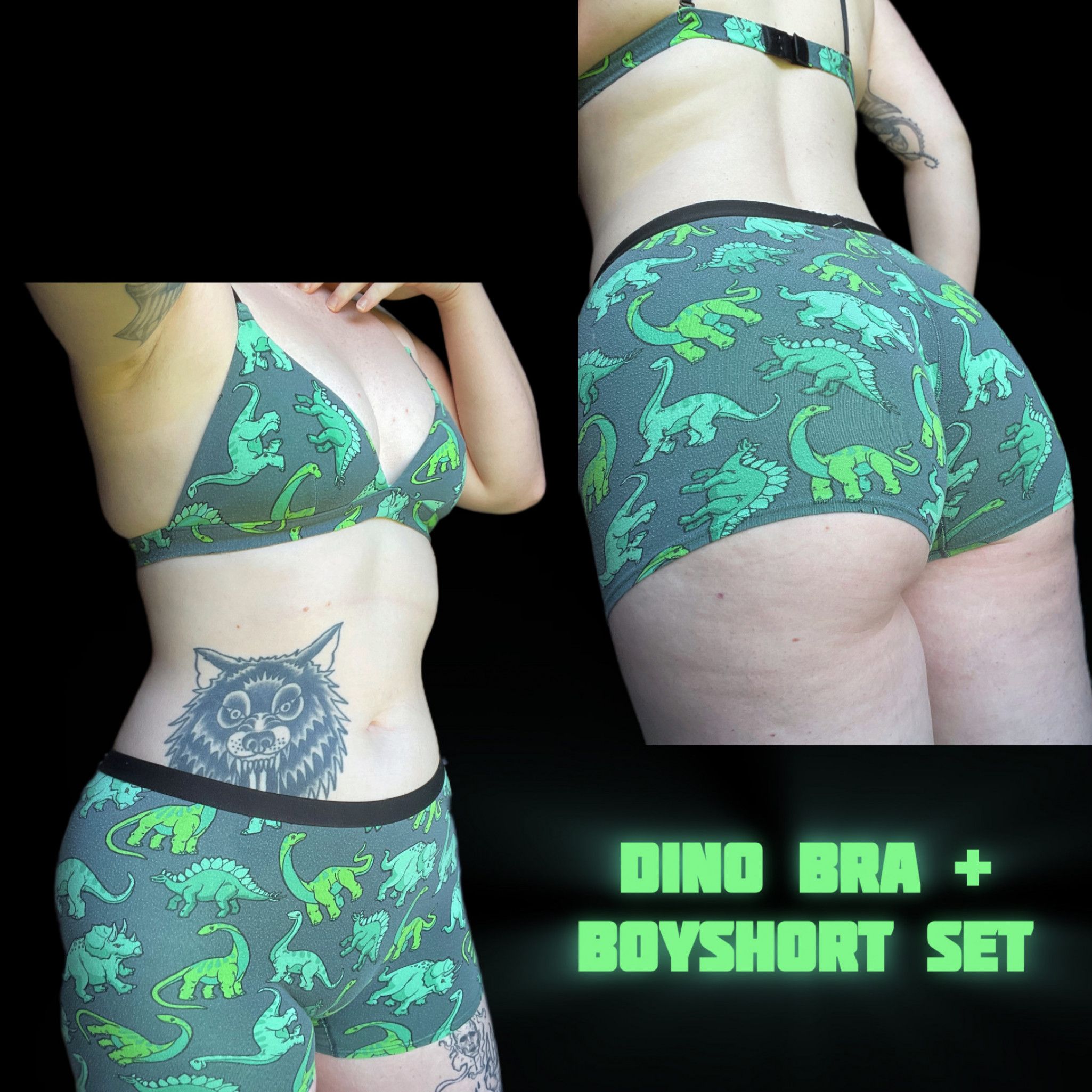 Dino Bra and Boyshort Set