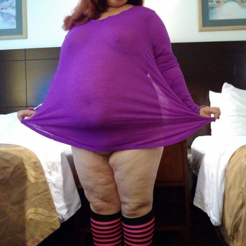 Photoset: Purple Shirt and Stockings