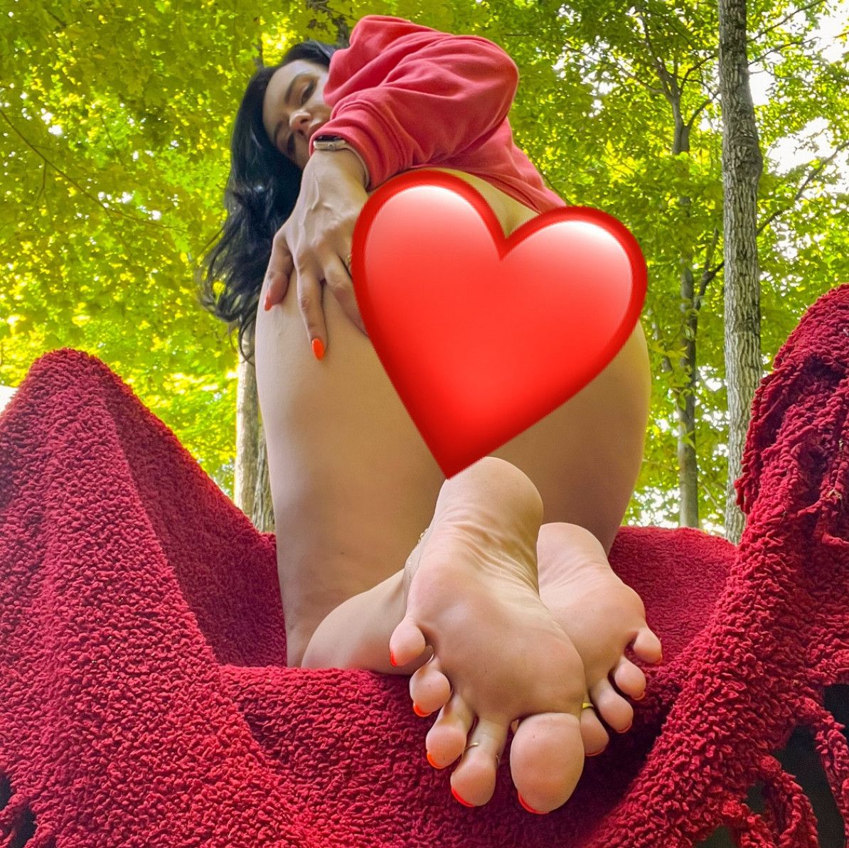 Little Red Riding Hood with pretty feet