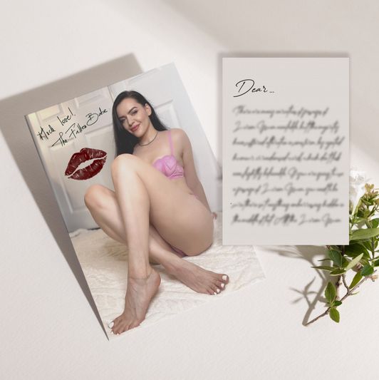 Autographed Kissed Printed Photo and  Personal Note