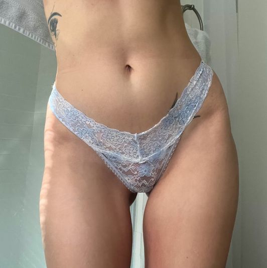 Blue and White Thong