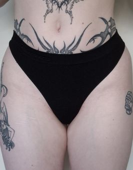 Black Cotton Worn Panties