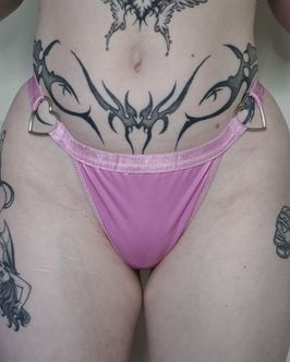 Pink PVC Worn Thong Panties