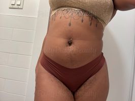 CUSTOM WEAR Small Maroon Nylon Thong Ebony Hairy