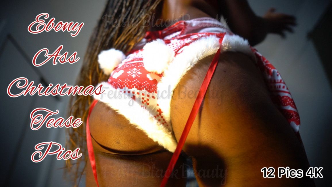 Goddess Feisty Ebony Ass Christmas Tease Pics: 12 Pics 4K