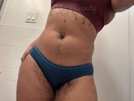 CUSTOM WEAR Teal Cotton Fullback Panties Ebony Hairy