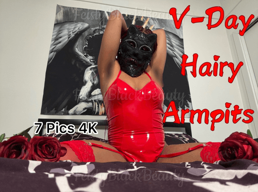 Hairy Armpit Valentines Day Photo Set Ebony Femdom PVC 4K