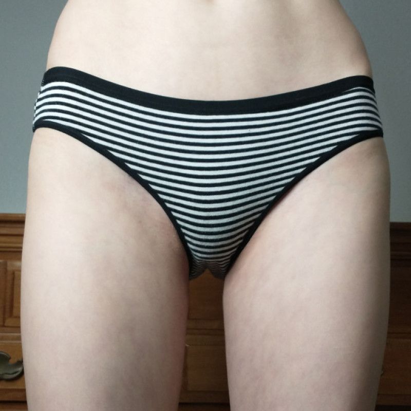 Black and White Striped Panties