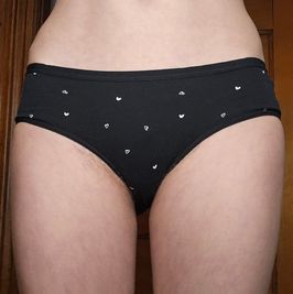 Black Panties with White Hearts