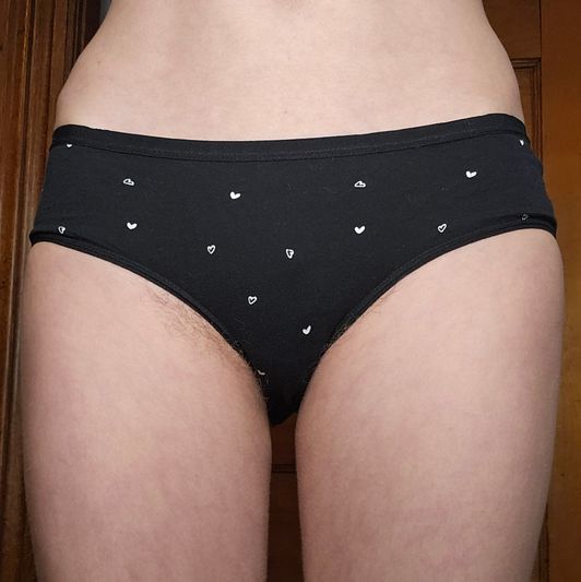 Black Panties with White Hearts