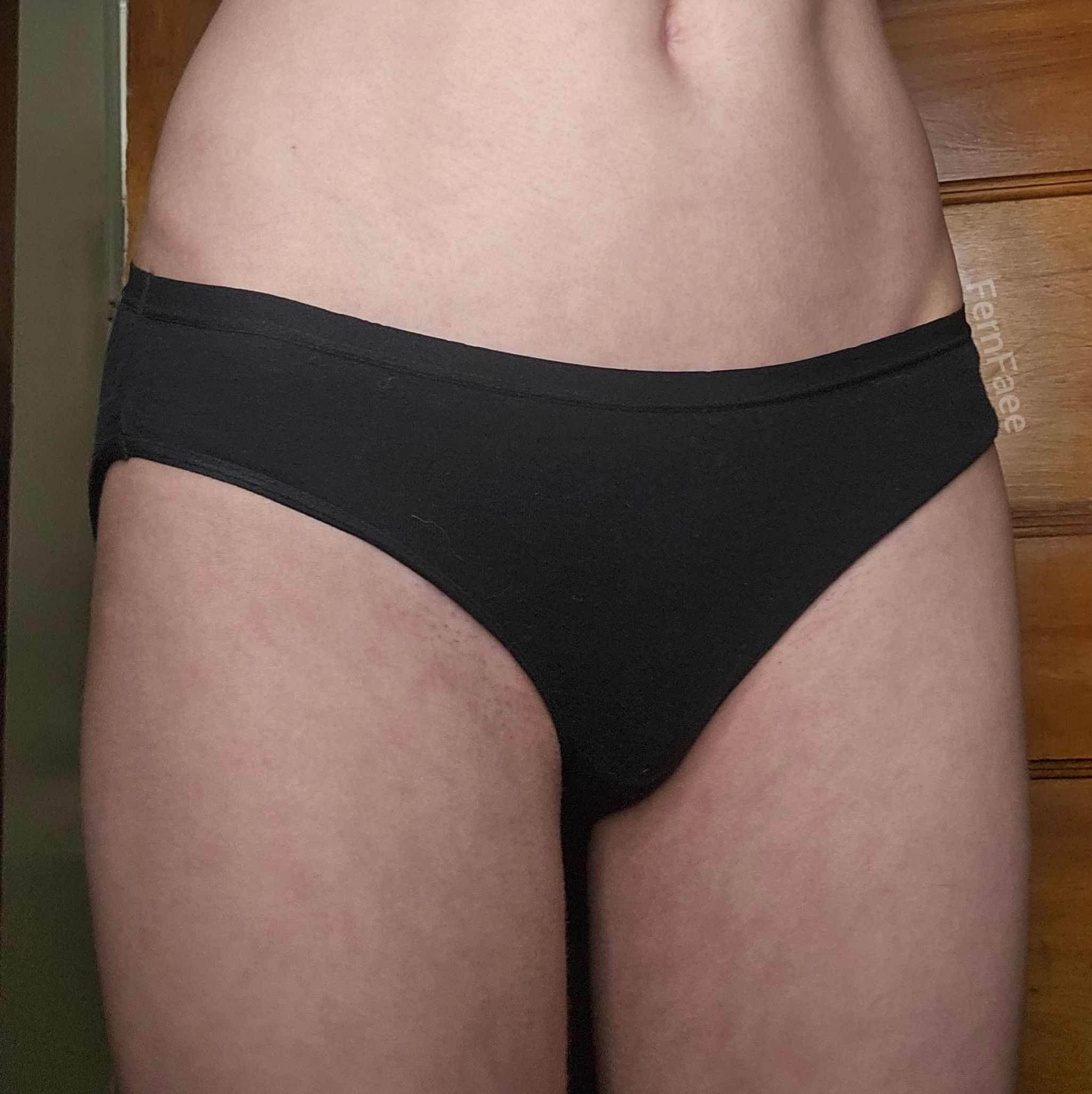 Black Cotton Bikini Style Panties