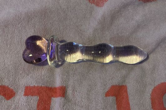 well used glass dildo cums however you want it!